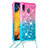 Samsung Galaxy M10S用シリコンケース ソフトタッチラバー ブリンブリン カバー 携帯ストラップ S01 サムスン ピンク