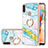 Samsung Galaxy M11用シリコンケース ソフトタッチラバー バタフライ パターン カバー アンド指輪 Y05B サムスン カラフル