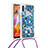 Samsung Galaxy M11用シリコンケース ソフトタッチラバー ブリンブリン カバー 携帯ストラップ S02 サムスン ネイビー