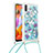 Samsung Galaxy M11用シリコンケース ソフトタッチラバー ブリンブリン カバー 携帯ストラップ S02 サムスン ブルー
