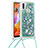 Samsung Galaxy M11用シリコンケース ソフトタッチラバー ブリンブリン カバー 携帯ストラップ S03 サムスン グリーン
