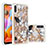 Samsung Galaxy M11用シリコンケース ソフトタッチラバー ブリンブリン カバー S04 サムスン ゴールド