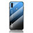 Samsung Galaxy M11用ハイブリットバンパーケース プラスチック 鏡面 虹 グラデーション 勾配色 カバー LS1 サムスン ネイビー