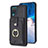 Samsung Galaxy M12用シリコンケース ソフトタッチラバー レザー柄 カバー BF2 サムスン ブラック