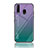 Samsung Galaxy M30用ハイブリットバンパーケース プラスチック 鏡面 虹 グラデーション 勾配色 カバー LS1 サムスン マルチカラー