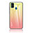Samsung Galaxy M30s用ハイブリットバンパーケース プラスチック 鏡面 虹 グラデーション 勾配色 カバー LS1 サムスン イエロー