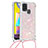 Samsung Galaxy M31 Prime Edition用シリコンケース ソフトタッチラバー ブリンブリン カバー 携帯ストラップ S03 サムスン 