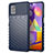 Samsung Galaxy M31s用シリコンケース ソフトタッチラバー ツイル カバー S01 サムスン ネイビー