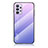 Samsung Galaxy M32 5G用ハイブリットバンパーケース プラスチック 鏡面 虹 グラデーション 勾配色 カバー LS1 サムスン ラベンダー