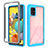 Samsung Galaxy M40S用360度 フルカバー ハイブリットバンパーケース クリア透明 プラスチック カバー ZJ3 サムスン ブルー