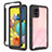Samsung Galaxy M40S用360度 フルカバー ハイブリットバンパーケース クリア透明 プラスチック カバー ZJ3 サムスン ブラック