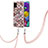 Samsung Galaxy M40S用シリコンケース ソフトタッチラバー バタフライ パターン カバー 携帯ストラップ Y03B サムスン 