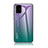 Samsung Galaxy M40S用ハイブリットバンパーケース プラスチック 鏡面 虹 グラデーション 勾配色 カバー LS1 サムスン 