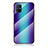 Samsung Galaxy M51用ハイブリットバンパーケース プラスチック 鏡面 虹 グラデーション 勾配色 カバー LS2 サムスン ネイビー