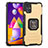 Samsung Galaxy M51用ハイブリットバンパーケース プラスチック アンド指輪 マグネット式 ZJ2 サムスン ゴールド