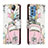 Samsung Galaxy M52 5G用手帳型 レザーケース スタンド パターン カバー H02X サムスン ピンク