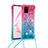 Samsung Galaxy M60s用シリコンケース ソフトタッチラバー ブリンブリン カバー 携帯ストラップ S01 サムスン ピンク