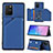 Samsung Galaxy M80S用ケース 高級感 手触り良いレザー柄 Y04B サムスン ネイビー