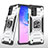 Samsung Galaxy M80S用ハイブリットバンパーケース プラスチック アンド指輪 マグネット式 MQ1 サムスン シルバー