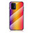 Samsung Galaxy M80S用ハイブリットバンパーケース プラスチック 鏡面 虹 グラデーション 勾配色 カバー LS2 サムスン オレンジ