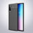 Samsung Galaxy Note 10用シリコンケース ソフトタッチラバー レザー柄 カバー H03 サムスン ブラック