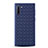 Samsung Galaxy Note 10用シリコンケース ソフトタッチラバー レザー柄 カバー S01 サムスン ネイビー