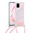 Samsung Galaxy Note 10 Lite用シリコンケース ソフトタッチラバー ブリンブリン カバー 携帯ストラップ S03 サムスン ピンク