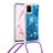 Samsung Galaxy Note 10 Lite用シリコンケース ソフトタッチラバー ブリンブリン カバー 携帯ストラップ S03 サムスン ネイビー