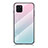Samsung Galaxy Note 10 Lite用ハイブリットバンパーケース プラスチック 鏡面 虹 グラデーション 勾配色 カバー LS1 サムスン シアン