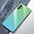 Samsung Galaxy Note 10 Plus用ハイブリットバンパーケース プラスチック 鏡面 虹 グラデーション 勾配色 カバー サムスン シアン