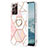 Samsung Galaxy Note 20 Ultra 5G用シリコンケース ソフトタッチラバー バタフライ パターン カバー アンド指輪 Y01B サムスン ピンク
