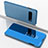 Samsung Galaxy S10 5G SM-G977B用手帳型 レザーケース スタンド カバー 鏡面 カバー サムスン ブルー