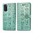 Samsung Galaxy S20 5G用手帳型 レザーケース スタンド パターン カバー S03D サムスン グリーン