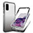 Samsung Galaxy S20用前面と背面 360度 フルカバー 極薄ソフトケース シリコンケース 耐衝撃 全面保護 バンパー 勾配色 透明 JX1 サムスン ブラック