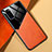 Samsung Galaxy S20用シリコンケース ソフトタッチラバー レザー柄 アンドマグネット式 サムスン オレンジ