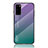 Samsung Galaxy S20用ハイブリットバンパーケース プラスチック 鏡面 虹 グラデーション 勾配色 カバー LS1 サムスン マルチカラー