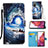 Samsung Galaxy S20 FE 4G用手帳型 レザーケース スタンド パターン カバー Y02B サムスン ミッドナイトネイビー