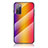 Samsung Galaxy S20 FE 4G用ハイブリットバンパーケース プラスチック 鏡面 虹 グラデーション 勾配色 カバー LS2 サムスン オレンジ