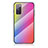 Samsung Galaxy S20 FE 4G用ハイブリットバンパーケース プラスチック 鏡面 虹 グラデーション 勾配色 カバー LS2 サムスン 