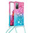 Samsung Galaxy S20 FE 5G用シリコンケース ソフトタッチラバー ブリンブリン カバー 携帯ストラップ S01 サムスン ピンク