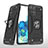 Samsung Galaxy S20 Plus用ハイブリットバンパーケース プラスチック アンド指輪 マグネット式 MQ1 サムスン ブラック
