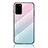 Samsung Galaxy S20 Plus用ハイブリットバンパーケース プラスチック 鏡面 虹 グラデーション 勾配色 カバー LS1 サムスン シアン