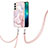 Samsung Galaxy S21 5G用シリコンケース ソフトタッチラバー バタフライ パターン カバー Y21B サムスン ピンク