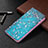 Samsung Galaxy S21 FE 5G用手帳型 レザーケース スタンド パターン カバー B03F サムスン ライトグリーン