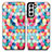 Samsung Galaxy S21 FE 5G用手帳型 レザーケース スタンド パターン カバー S02D サムスン カラフル