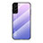 Samsung Galaxy S21 FE 5G用ハイブリットバンパーケース プラスチック 鏡面 虹 グラデーション 勾配色 カバー M02 サムスン ラベンダー
