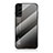 Samsung Galaxy S21 FE 5G用ハイブリットバンパーケース プラスチック 鏡面 虹 グラデーション 勾配色 カバー M02 サムスン グレー