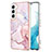 Samsung Galaxy S21 FE 5G用シリコンケース ソフトタッチラバー バタフライ パターン カバー Y11B サムスン ピンク