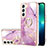 Samsung Galaxy S21 FE 5G用シリコンケース ソフトタッチラバー バタフライ パターン カバー Y16B サムスン ラベンダー