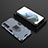 Samsung Galaxy S21 FE 5G用ハイブリットバンパーケース プラスチック アンド指輪 マグネット式 サムスン ネイビー